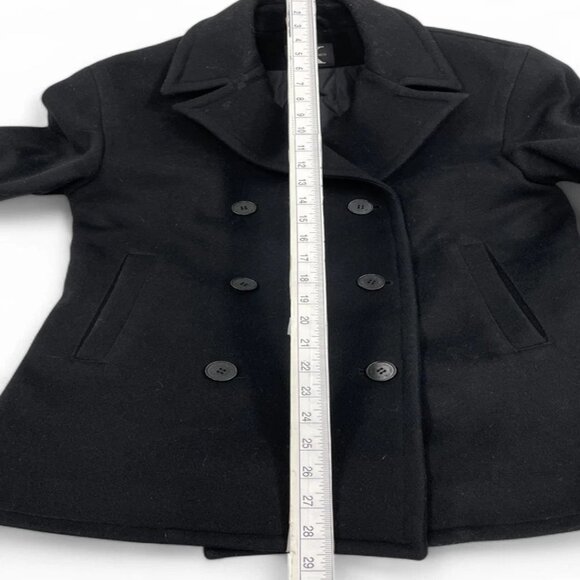 Calvin Klein Wool Pea Coat Black Button Peacoat Jacket Women's Small S Size 4 - Picture 6 of 8